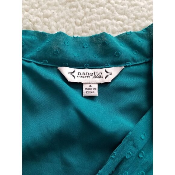 Nanette Nanette Lepore Clip Dot Mini Dress Deep Lake Green Womens Size 4 - Picture 6 of 12